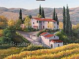 Vineyard In Autumn Tuscany by Barbara Felisky